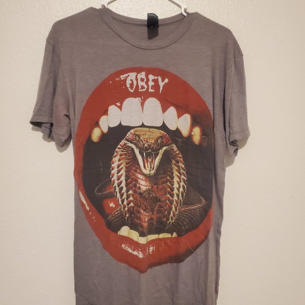 Obey T-Shirt - Snake & Lips - Large - Rare